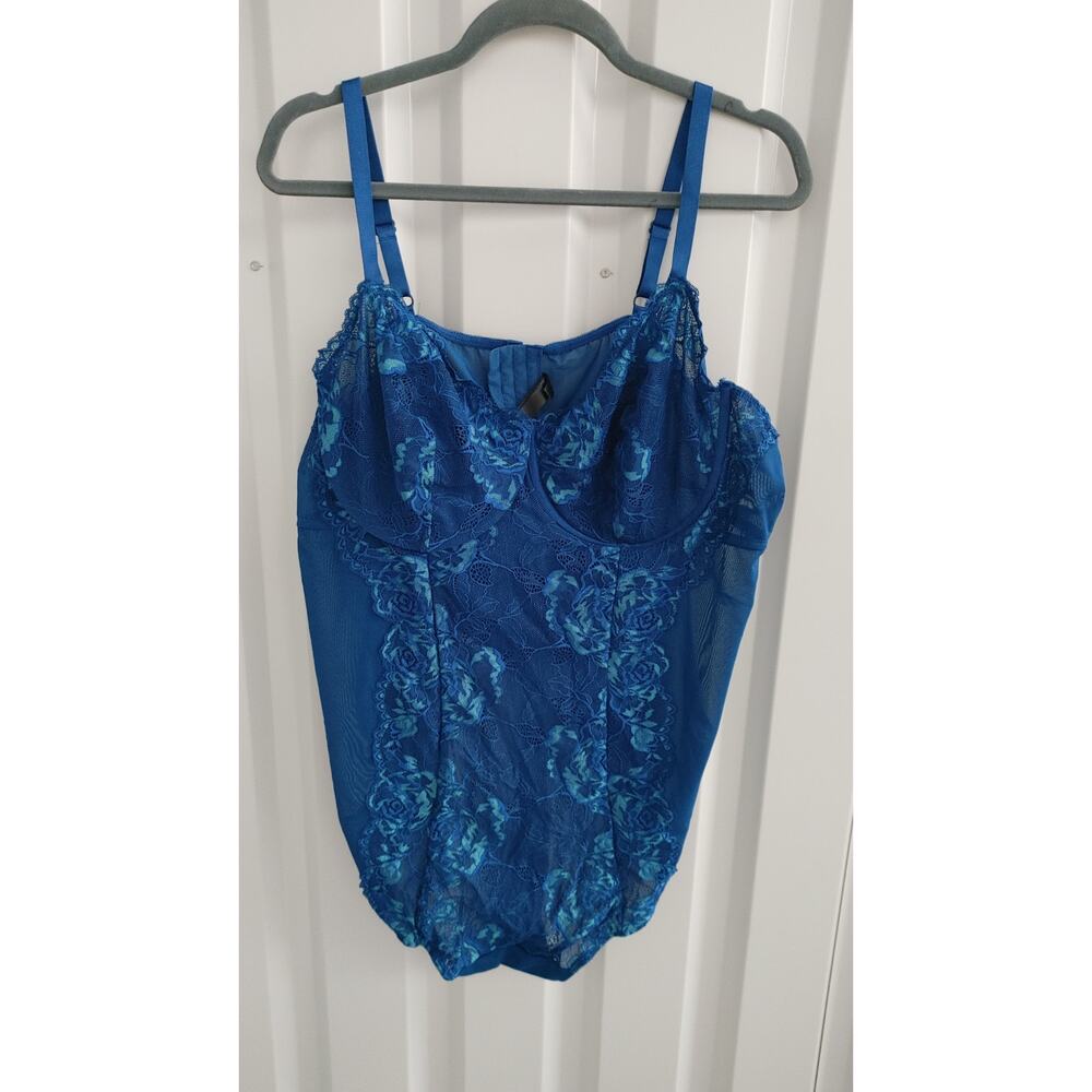 Torrid Curve Bodysuit Teal Sheer Lace Underwire Thong Sz 5 NWOT